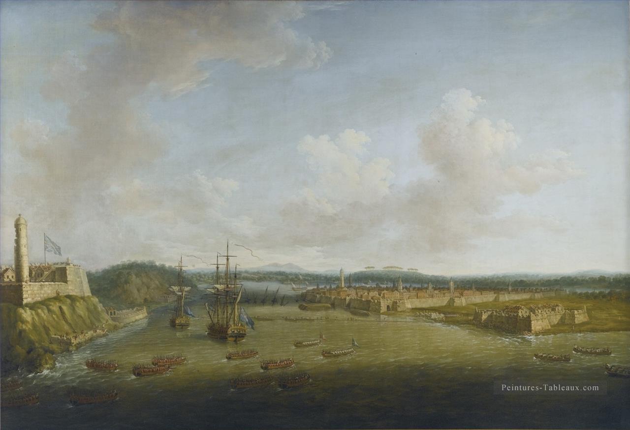 Dominic Serres La prise de La Havane 1762 Prise de la ville Batailles navales Peintures à l'huile